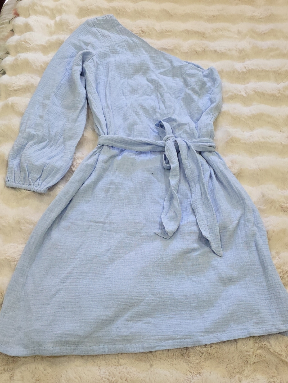 Light Blue Summer One Shoulder Dress/party